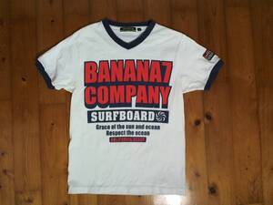 ★微難有★バナナセブン【BANANA SEVEN】Vネック半袖Tシャツ コットンTシャツ SS　白 紺