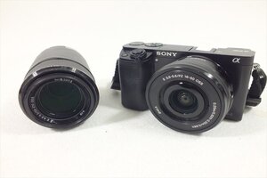 □ 1円スタート □ SONY ソニー α6000 ミラーレス一眼 3.5-5.6/16-50、4.5-6.3/55-210 中古 現状品 250107A5101