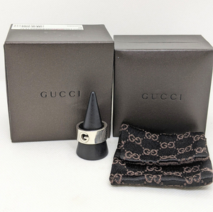 ◆GUCCI グッチ Gロゴ カットアウト G シルバー925 リング 指輪 SV SILVER #22 保存袋 箱付