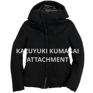 KAZUYUKI KUMAGAI ATTACHMENT カシミヤ混ニットフラノフーデッドダウンジャケット １　カズユキクマガイアタッチメント コート ブルゾン