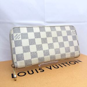 s51 1円 ルイヴィトン LOUIS VUITTON ダミエ アズール ジッピー ラウンドファスナー 長財布 N60019 シリアルナンバー CA2111 男女兼用