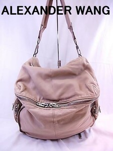 ALEXANDER WANG アレキサンダーワン　ラムレザー　ジッパー　ショルダーバッグ　ベージュ　USED