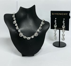 【Z-34】GIVENCHY ジバンシー　ラインストーン　ネックレス　ピアス まとめ　中古品　1円〜 スワロフスキー　swarovski アクセサリー 