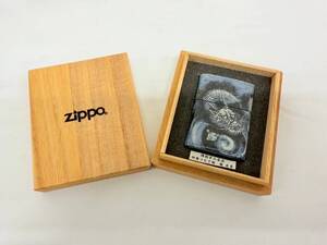 FM255*4　未使用　Zippo　ジッポー　特別手工芸品　四面つなぎ絵　龍　皮巻　オイルライター　喫煙具　喫煙グッズ　木箱付き　