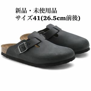 BIRKENSTOCK ビルケンシュトック Boston/ボストン オイルドヌバック ブラック メンズ サンダル 41