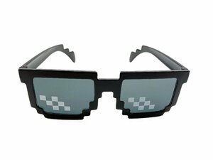 【新品 送料無料】モザイクサングラス メガネ レンズあり ブラック