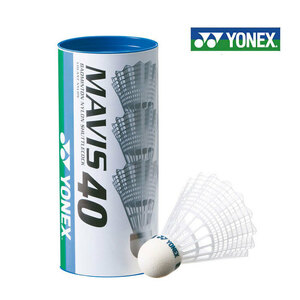 ヨネックス YONEX バドミントン シャトル 3球入り (M40BP) メイビス40 （キャップカラー：ブルー　スピード分類:ミドル）【YONEX正規品】