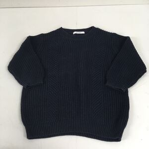 送料無料★MOUSSY マウジー★五分袖　ニット　セーター　トップス★ネイビー★フリーサイズ#60627sj86