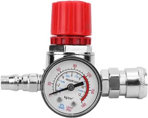 エアーレギュレーター 圧力調整器 コントロールゲージ 空気圧縮機 軽量 調圧弁 エアー 減圧弁 オス/メスコネクタ付き 圧力レギュ