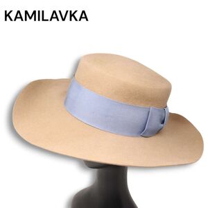 KAMILAVKA カミラフカ リボン♪ つば広 フェルト ハット 帽子 Sz.1　レディース　K4G00100_9#T