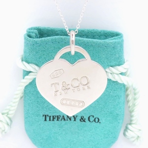 【送料無料】 極希少 美品 Tiffany&Co. ティファニー ラージ ハート 1837 シルバー ネックレス SV925 T&CO ロゴ プレート ビッグ HA269