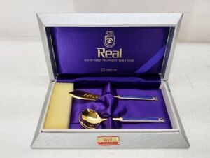 サ/ Real SOLID GOLD TREATMENT TABLE WARE K22GOLD カトラリーセット / ナイフ スプーン /HY-0447