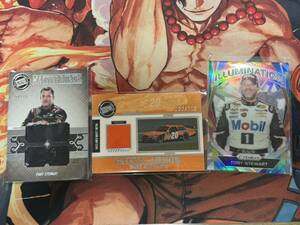 Panini PRIZM PressPass Racing TONY STEWART レリック インサート カード 3枚セット NASCAR ナスカー Race-Used Firesuit Metal