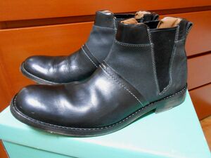 クラークス　Clarks GETIT BOOT　メンズ　サイドゴア　ブラックレザーショートブーツ　サイズ：UK9.5(27.5cm）