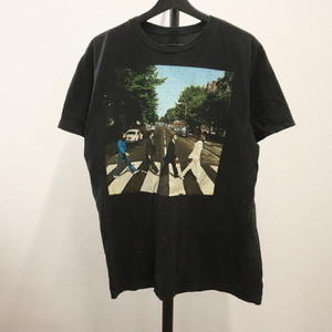 V582 2000年代製 TheBEATLES 半袖プリントTシャツ■00s 表記XLサイズ 黒 ブラック ビートルズ ロックT バンドT アメカジ ストリート 古着