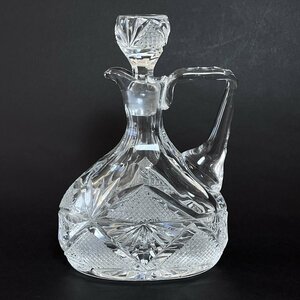 ◆ BOHEMIA GLASS ボヘミアグラス カットグラス 切子 ビネガーボトル 工芸ガラス ◆