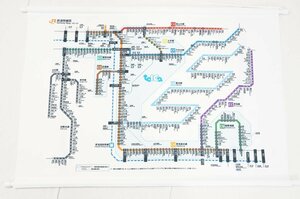 01▼【中古美品】JR東海 鉄道路線図 B2タペストリー メーカー不明 鉄道グッズ 名古屋 豊田 岐阜 松阪 飛騨 熱海△1770N9