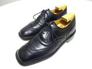 Tricker`s×SHIPS　トリッカーズ×シップス　フルブローグシューズ　レザーシューズ　スクエアトゥ　メンズ　ENGLAND製　8.5-5　27cm位　黒