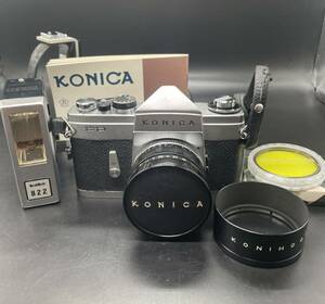 KONICA コニカ FP KONISHIROKU HEXANON 1:1.8 f=52mm ／ストロボ kako822 ほか　長期保管品　シャッターのみ確認撮影未確認　18086