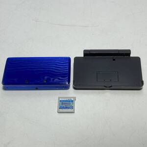 中古 NINTENDO 3DS CTR-001 ブルー ポケモンアルファサファイア付 充電器付 通電確認済 初期化済み 充電コード欠品