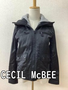 セシルマクビー (CECIL McBEE) 黒ブルゾン グレーパーカー付き(取り外し可能) サイズM