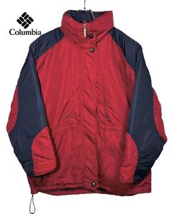 ★ USA古着★Columbia コロンビア microTEX フルジップジャケット バイカラー L フード収納 肩パッド レディース アウトドア USED 0488