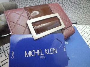 未使用品★ミッシェルクラン（ MICHEL KLEIN） レディース折り財布　　牛皮仕様　がま口仕様