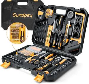 【送料無料】新品 Sundpey 工具セット 257点 家庭用ホームツールセット DIY 多機能ツールキット 家具の組み立て 修理道具 収納ケース付き