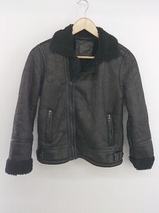 ◇ ZARA ザラ キッズ 子供服 フェイクレザー 長袖 ジャケット ブルゾン サイズ10 140cm ブラック レディース P