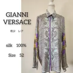 GIANNI VERSACE♡シルク100%♡総柄シャツ♡希少　ブラウス52