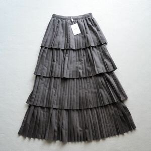 新品 CLANE クラネ W FACE PLEATS SKIRT ダブルフェイス プリーツスカート ティアードスカート ロングスカート アシンメトリー 2WAY