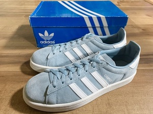 箱付き美品、レア! ADIDAS アディダス CAMPUS キャンパス ブルーアッシュ/白 2019年製 23.5cm オリジナル ビンテージ フランス ガゼル