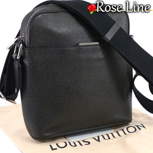 【美品】Louis Vuitton タイガ アントンポシェット ショルダーバッグ アルドワーズ 鞄 黒 ブラック TAIGA BAG メンズ レディース M34416