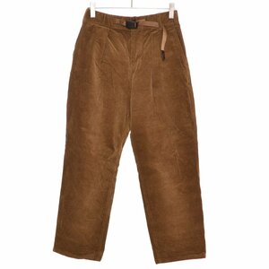 ◇504993 GRAMiCCi グラミチ ●CORDUROY PLEATED PANT ストレッチ コーデュロイ ベルトパンツ G2FW-P007 サイズL 22aw レディース ブラウン