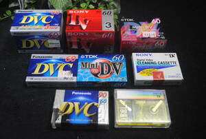 〇ひ278【13点】MINI DV デジタルビデオカセット SONY Panasonic TDK 60分 クリーニングカセット