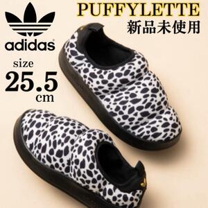 新品 adidas originals PUFFYLETTE 25.5cm 希少 アディダスオリジナルス パフィレッタ 総柄 白黒 ダルメシアン 斑柄 人気 希少 スニカー