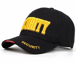 新品★デザインキャップ　SECURITY　黒　★特価　