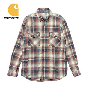 【期間限定SALE】USA 古着 CARHARTT カーハート チェック柄 長袖シャツ タータンチェック メンズM スナップボタン ワークシャツ BG0189