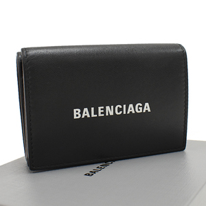 セール バレンシアガ EVERYDAY エブリデイ ミニウォレット 三つ折り財布 レザー ブラック BALENCIAGA