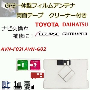 AVN-F02i AVN-G02 イクリプス GPS一体型フィルムアンテナ 両面テープ ガラスクリーナー セット 載せ替え 補修 waF04C