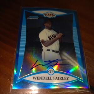 2008 bowmandraft wendell fairley blue refractor 131/150 autograph