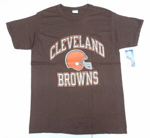 ◆80S VINTAGE デッドストック 新品 チャンピオン CHAMPION NFL オフィシャル CLEVELAND BROWNS USA製 半袖 Tシャツ L LARGEダークブラウン