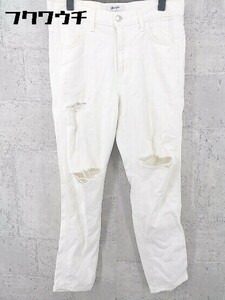 ◇ Wrangler ラングラー SENSE OF PLACE ダメージ加工 パンツ サイズ38（M) オフホワイト レディース