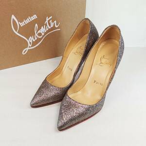 クリスチャンルブタン|Christian louboutin|35|22㎝|グリッターパンプス|シルバー|レディースシューズ|ヒール|i1254