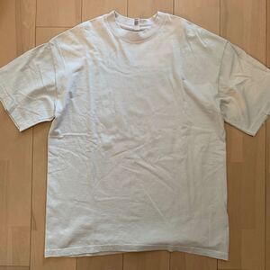 【LOS ANGELES APPAREL】6.5oz 半袖Tシャツ CREW NECK T-SHIRT ロサンゼルスアパレルズ サイズL グレー ベージュ 無地 USA製