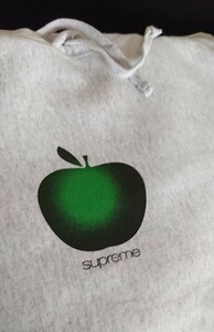 新品 Mサイズ Apple Hooded Sweatshirt 国内正規品 復刻 19SS 立ち上げ Supreme Ash Grey Medium パーカー リンゴ 