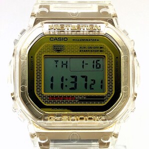 G-SHOCK ジーショック 【IT1MS8RI5XTQ】 DW-5035E-7 35周年記念 グレイシアゴールド クリアスケルトン スクリューバック 2018年9月発売