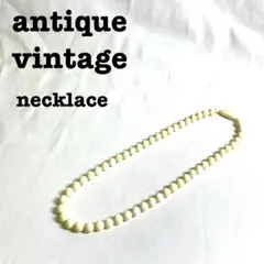 美品【 vintage 】レトロネックレス　コーラルデザインネックレス　ウッド