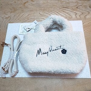 ★★MARY QUANT ボアサイン刺繍　2WAYミニトート（アイボリー）未使用品