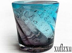 透明感のある コップ カップ 爽やかグラス　冷茶グラス ブルー　青　紫